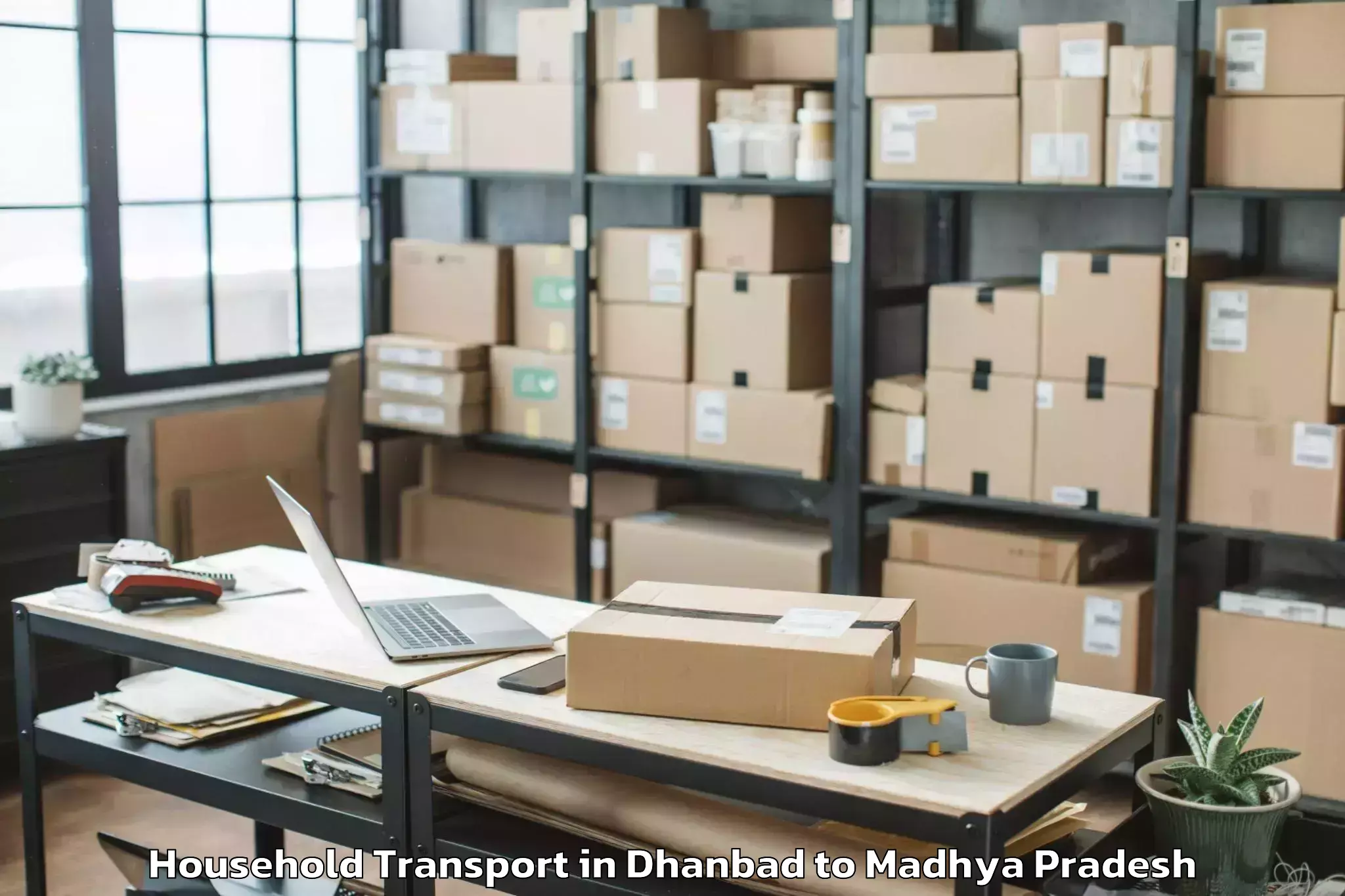 Book Dhanbad to Barnagar Pt Household Transport Online